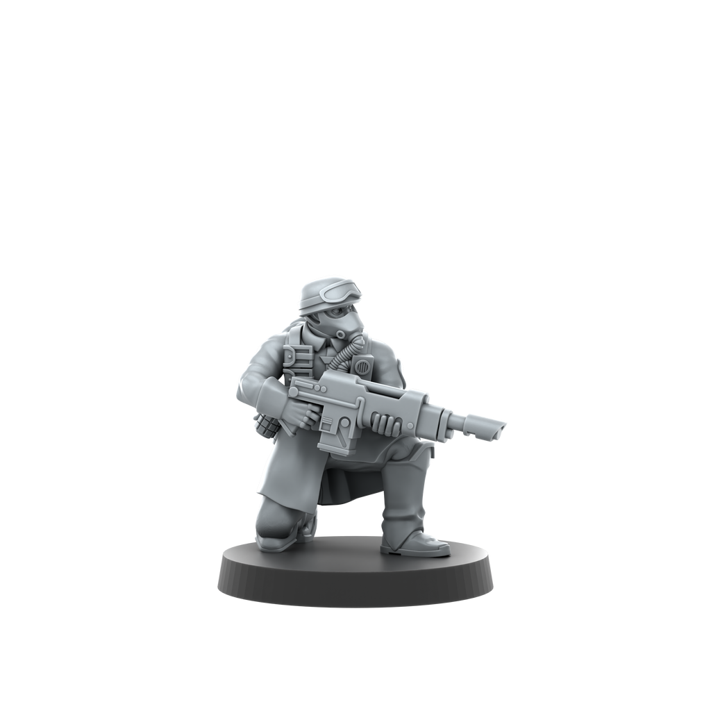 Deuterium Soldiers Infantry Kit By Proxy Brewer | SciFi Guardsmen Minis | Tabletop Wargaming | Krieg style Death Corps | Physical 16k Prints
