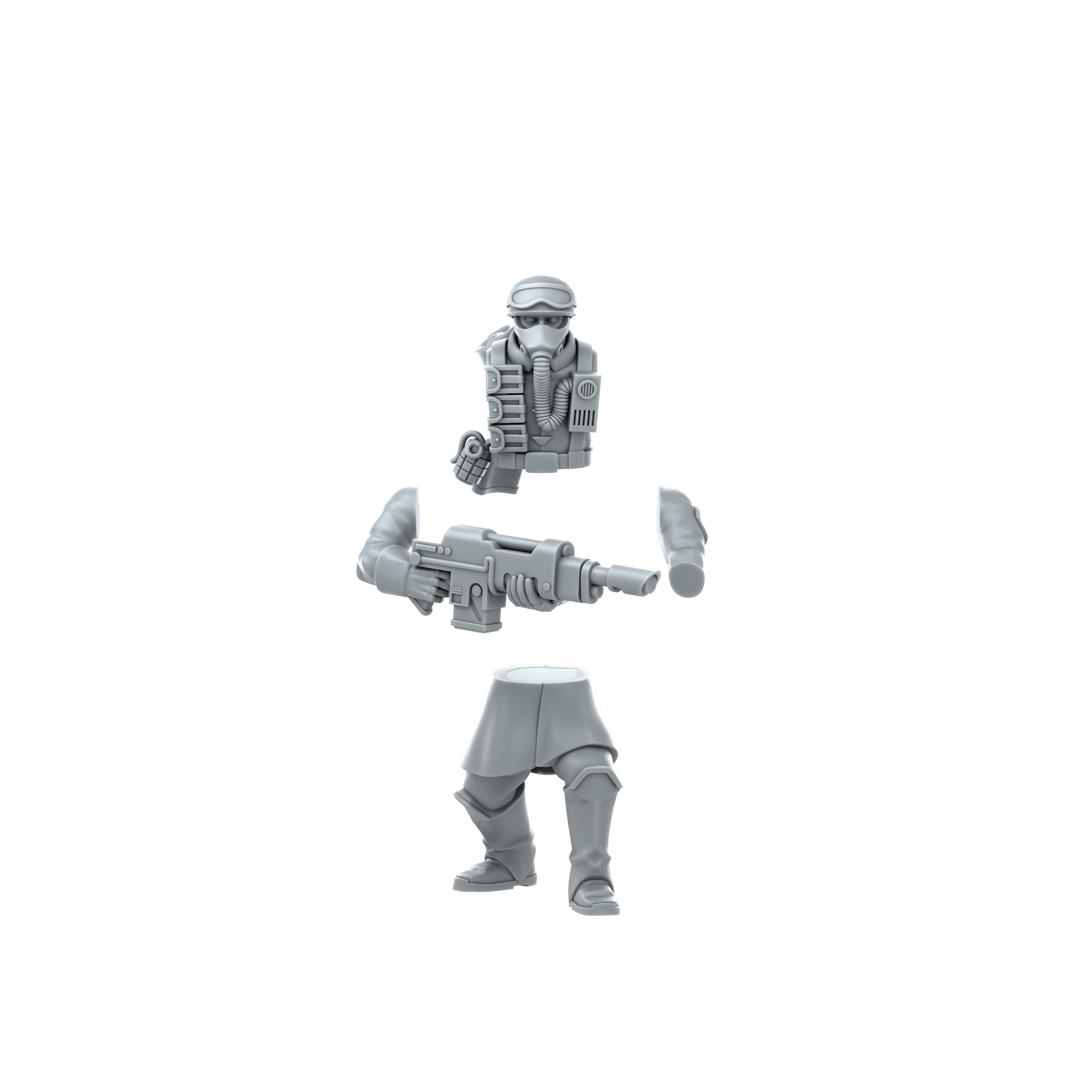 Deuterium Soldiers Infantry Kit By Proxy Brewer | SciFi Guardsmen Minis | Tabletop Wargaming | Krieg style Death Corps | Physical 16k Prints