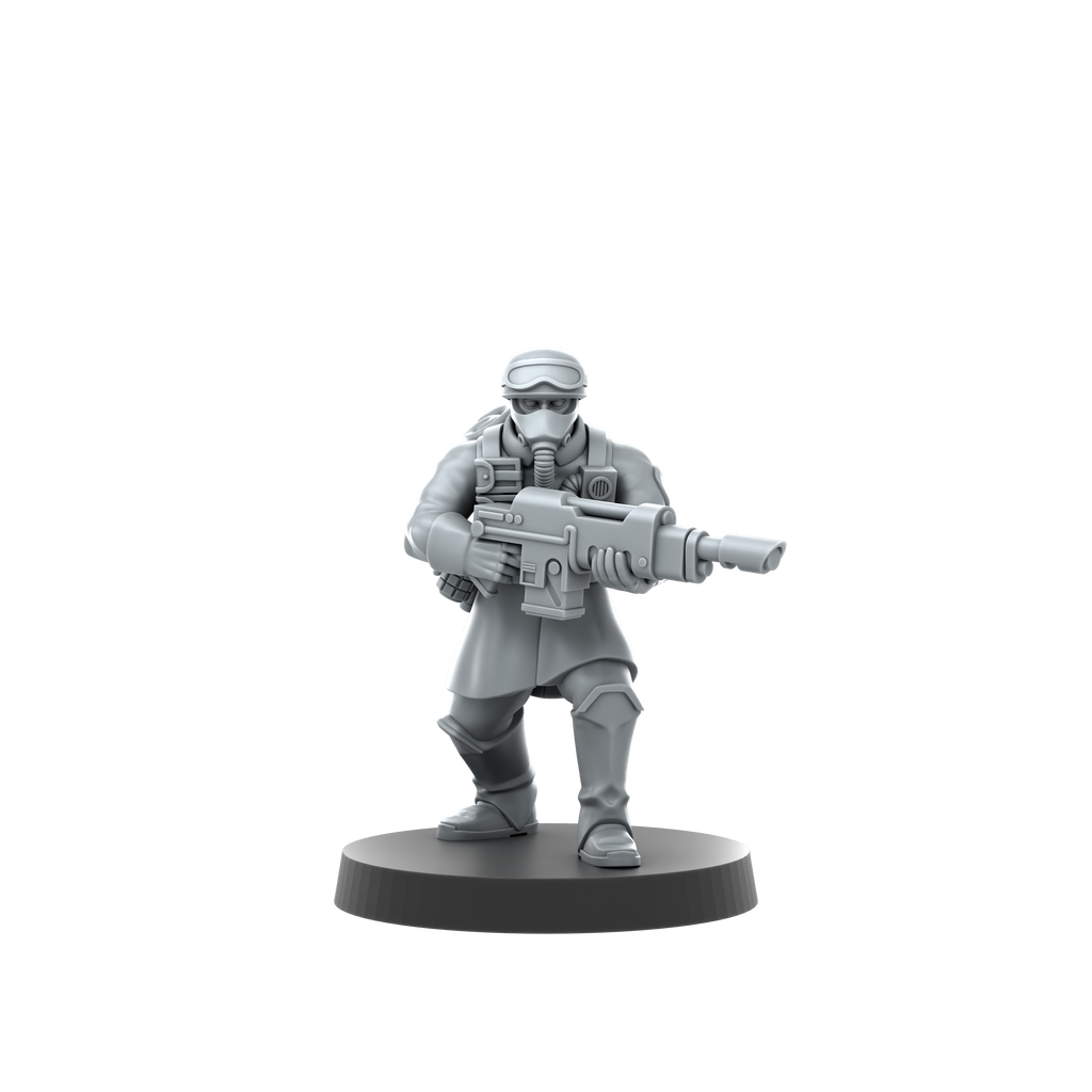 Deuterium Soldiers Infantry Kit By Proxy Brewer | SciFi Guardsmen Minis | Tabletop Wargaming | Krieg style Death Corps | Physical 16k Prints