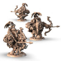 Maug, Behemoth Raider alternate angle of the 3D printed 16K resin miniature (Vanara, Animals & Beasts Barbarian, Fighter) for D&D, Pathfinder, and tabletop wargaming in heroic 32mm scale.