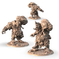 Zulk Rockfall, Cyclops Rock Thrower alternate angle of the 3D printed 16K resin miniature (Giants & Large Humanoids, Goliath Barbarian, Fighter) for D&D, Pathfinder, and tabletop wargaming in heroic 32mm scale.