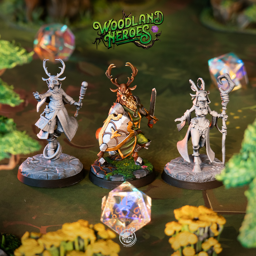 Deerfolk Guardian Miniatures | Satyr Protector D&D Pathfinder Tabletop RPG | 16K Resin Heroic 32mm Scale