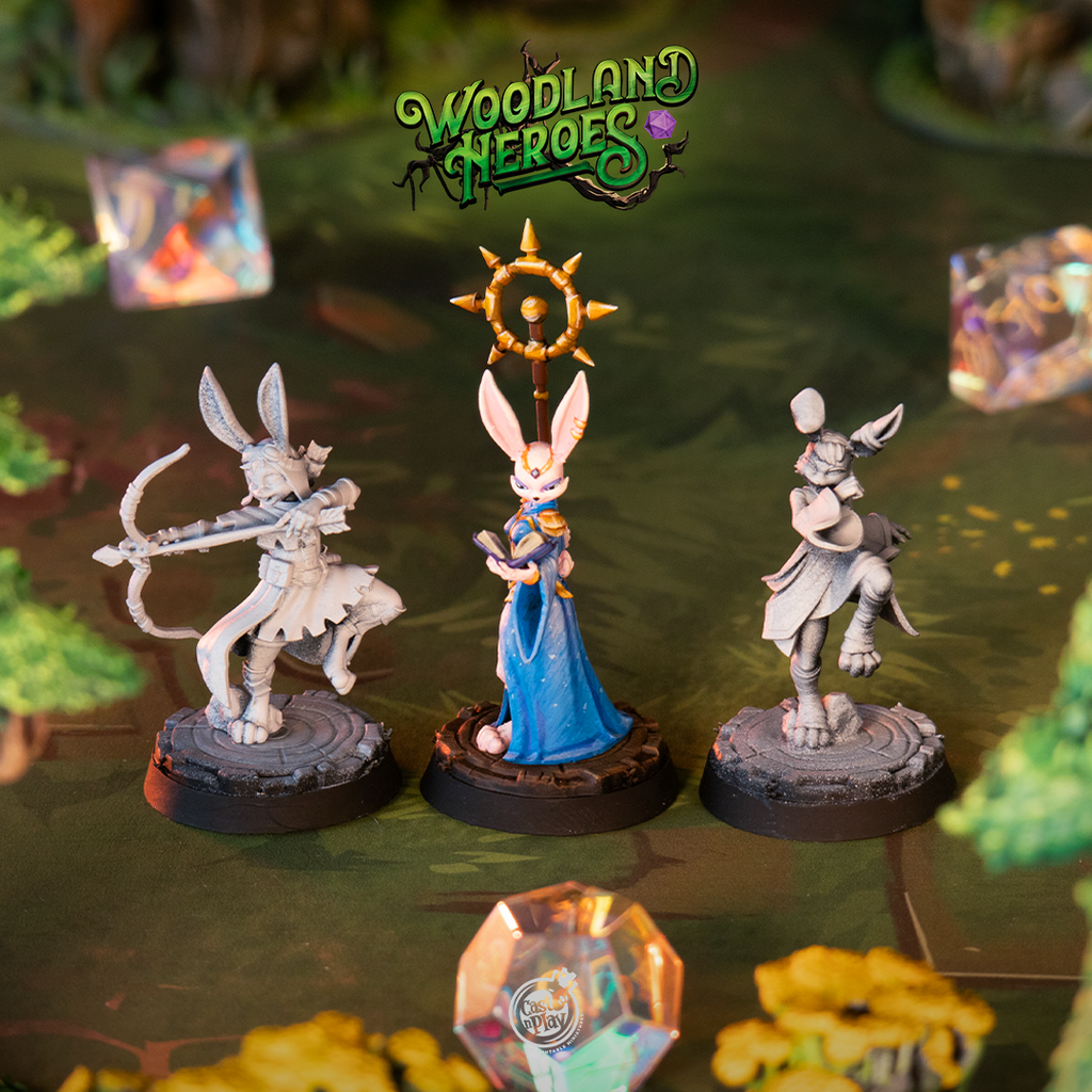 Rabbitfolk Wardens | Harengon Archer Cleric Monk D&D Minis | Heroic 32mm Scale