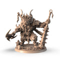 Akai Oni with Kanabo 3D printed 16K resin miniature for D&D and Pathfinder tabletop RPG, sculpted as a Monster, Fiends & Celestials Barbarian, Fighter in heroic 32mm scale with ABS-Like durable resin.