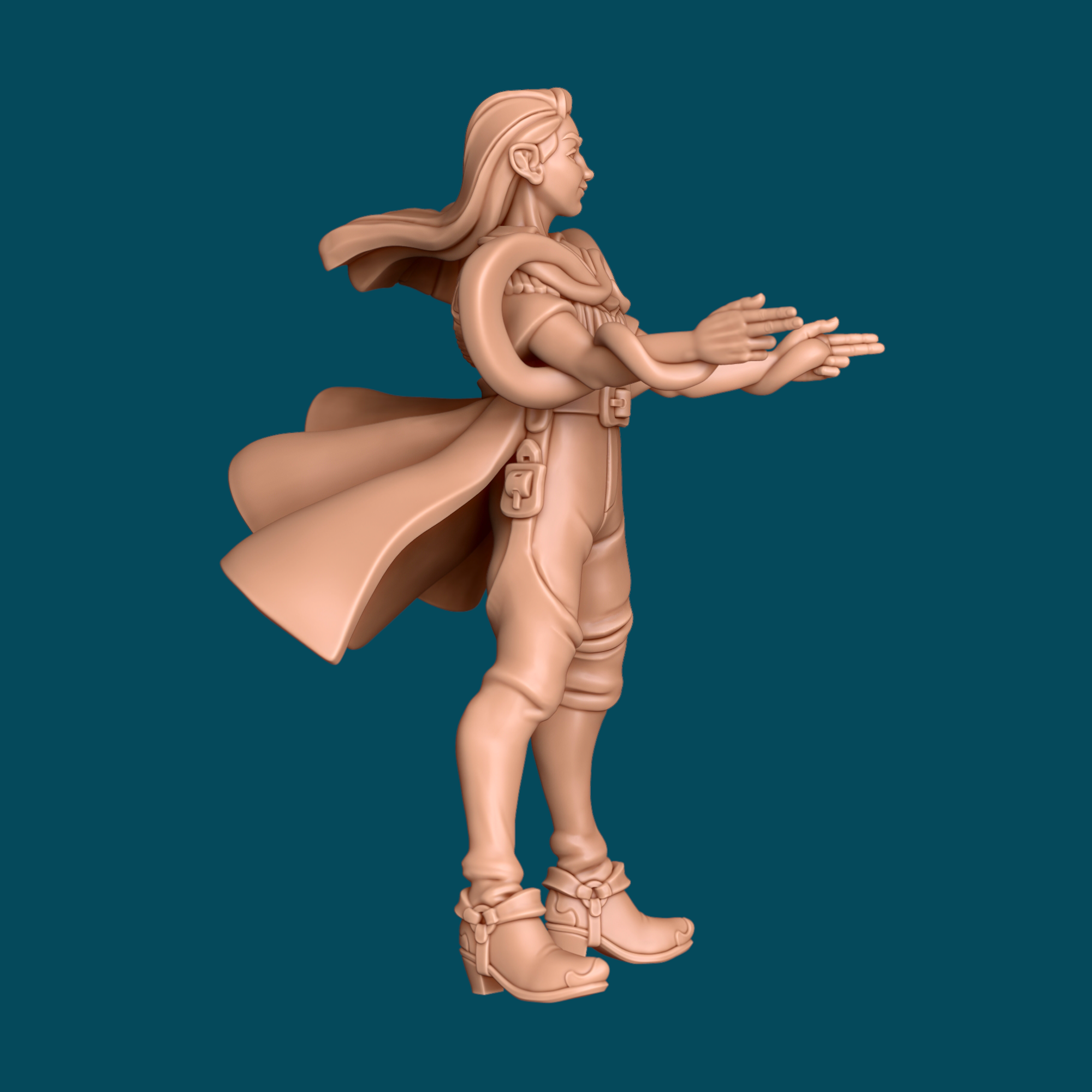 Marzipan, Catty Warlock Miniature | Heroic 32mm Scale | 16K Resin | D&D Tabletop RPG