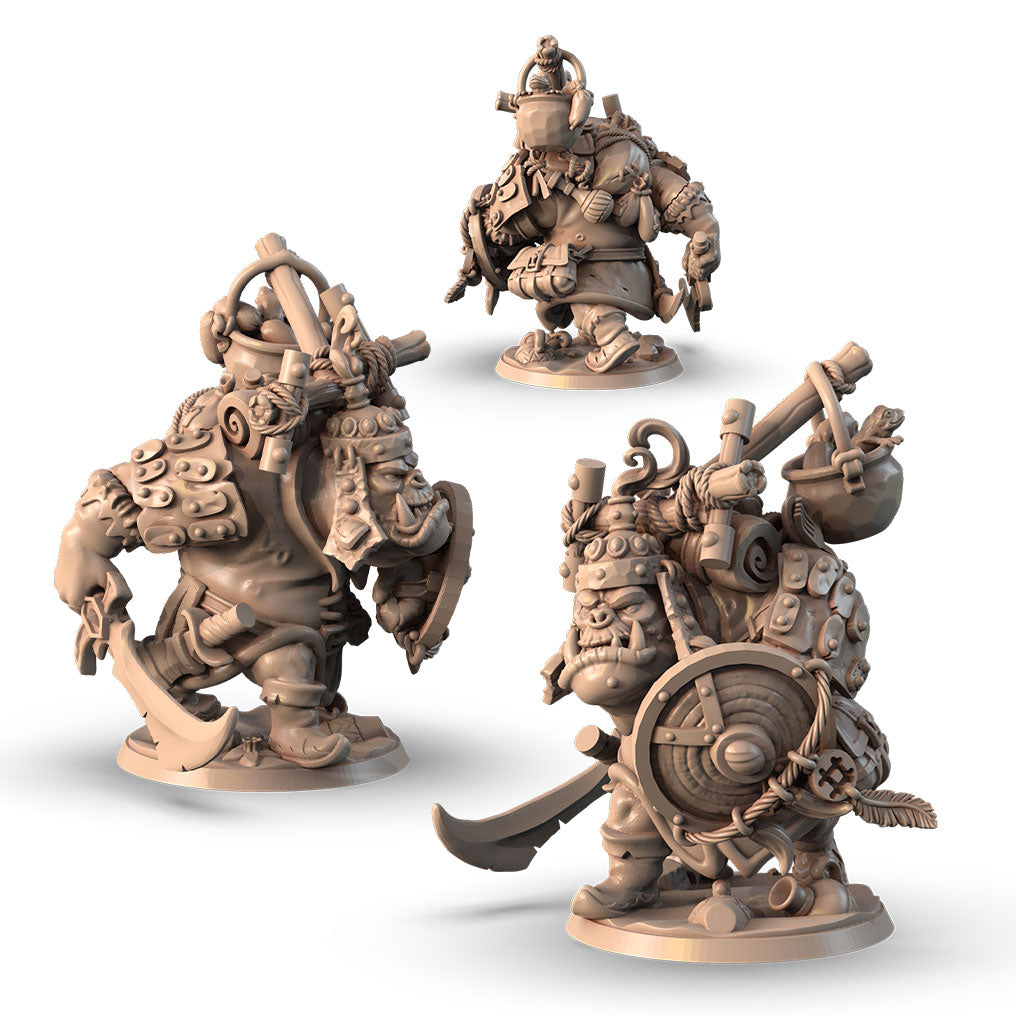 Beylik, Behemoth Warrior alternate angle of the 3D printed 16K resin miniature (Vanara, Animals & Beasts Fighter, Barbarian) for D&D, Pathfinder, and tabletop wargaming in heroic 32mm scale.