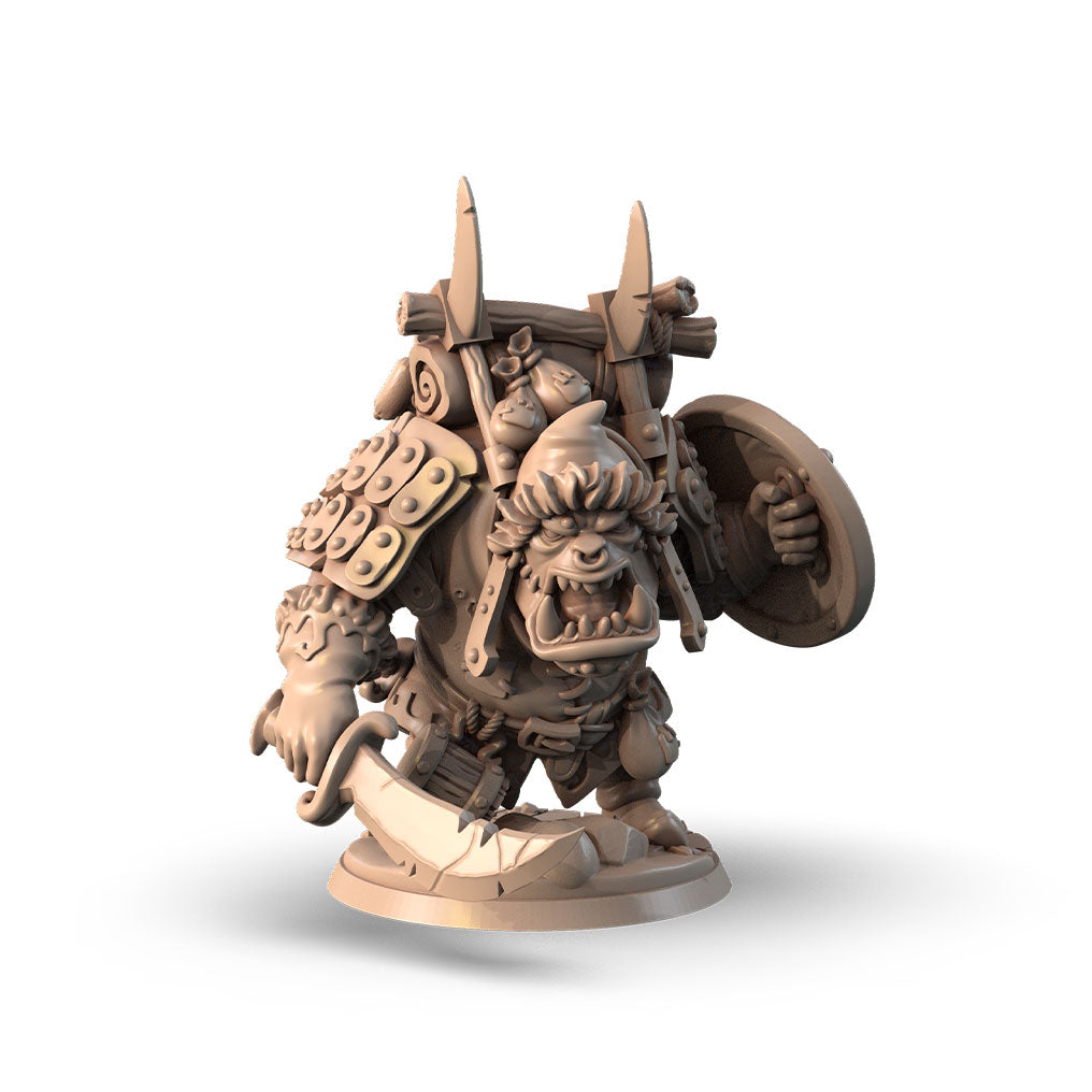 Bodark, Behemoth Warrior 3D printed 16K resin miniature for D&D and Pathfinder tabletop RPG, sculpted as a Vanara, Animals & Beasts Fighter, Barbarian in heroic 32mm scale with ABS-Like durable resin.