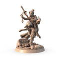Branna Ironfist, the Walking Trouble 3D printed 16K resin miniature for D&D and Pathfinder tabletop RPG, sculpted as a Dwarf Fighter, Rogue in heroic 32mm scale with ABS-Like durable resin.