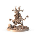Caern the Hidden, Branch Guardian Sylvan 3D printed 16K resin miniature for D&D and Pathfinder tabletop RPG, sculpted as a Centaur, Leshy Druid, Ranger in heroic 32mm scale with ABS-Like durable resin.