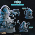 3D printed platypus tidebinder miniatures for D&D and Pathfinder tabletop RPG, featuring Waterbender and Waterhealer water mage sculpts in heroic 32mm scale resin.