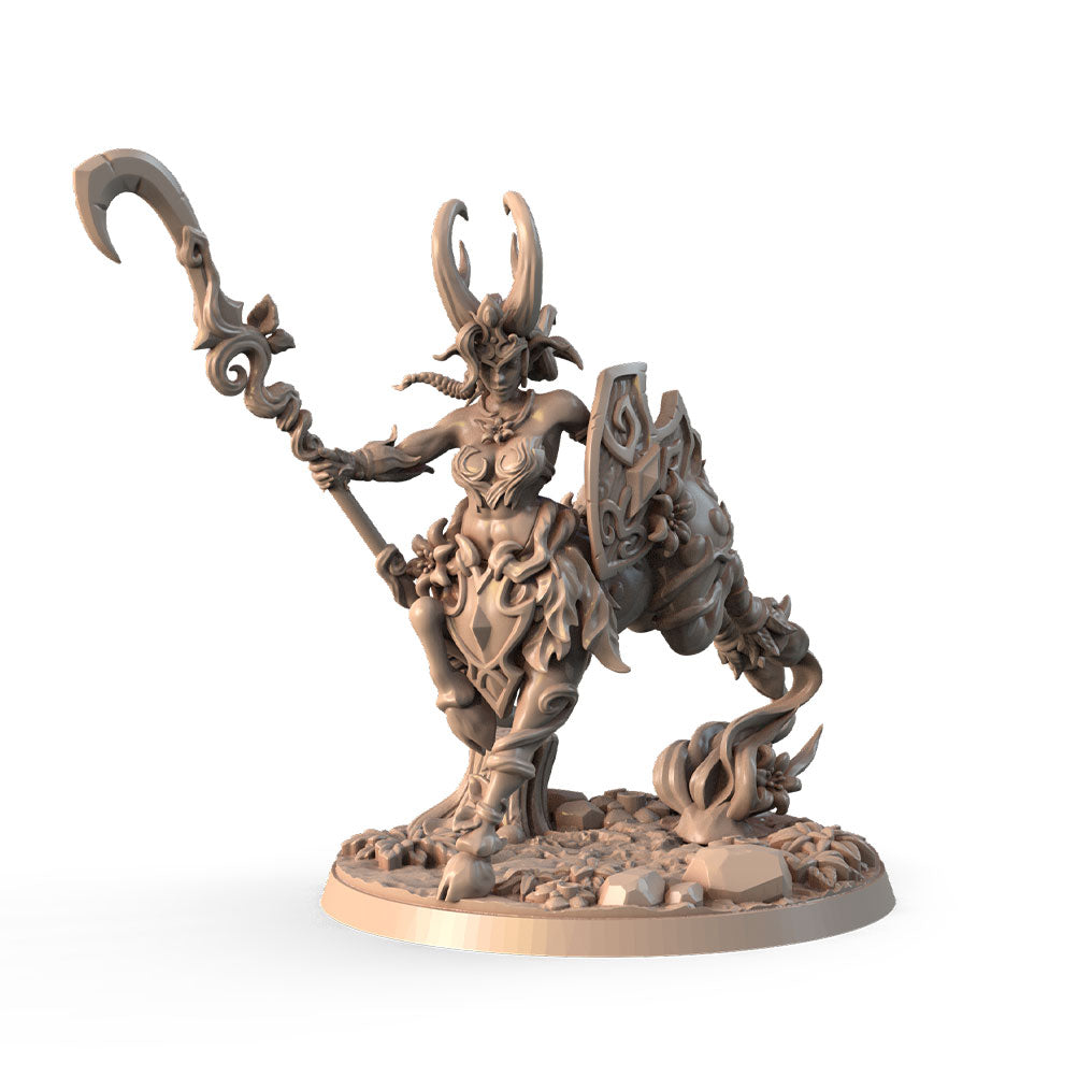 Cerellia, Spear of the Moonshade Glade 3D printed 16K resin miniature for D&D and Pathfinder tabletop RPG, sculpted as a Elf Ranger, Fighter in heroic 32mm scale with ABS-Like durable resin.