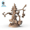 Cortinarius, Dungeon Wanderer 3D printed 16K resin miniature for D&D and Pathfinder tabletop RPG, sculpted as a Leshy, Fairy Druid, Witch in heroic 32mm scale with ABS-Like durable resin.