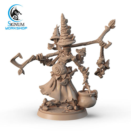 Cortinarius, Dungeon Wanderer 3D printed 16K resin miniature for D&D and Pathfinder tabletop RPG, sculpted as a Leshy, Fairy Druid, Witch in heroic 32mm scale with ABS-Like durable resin.