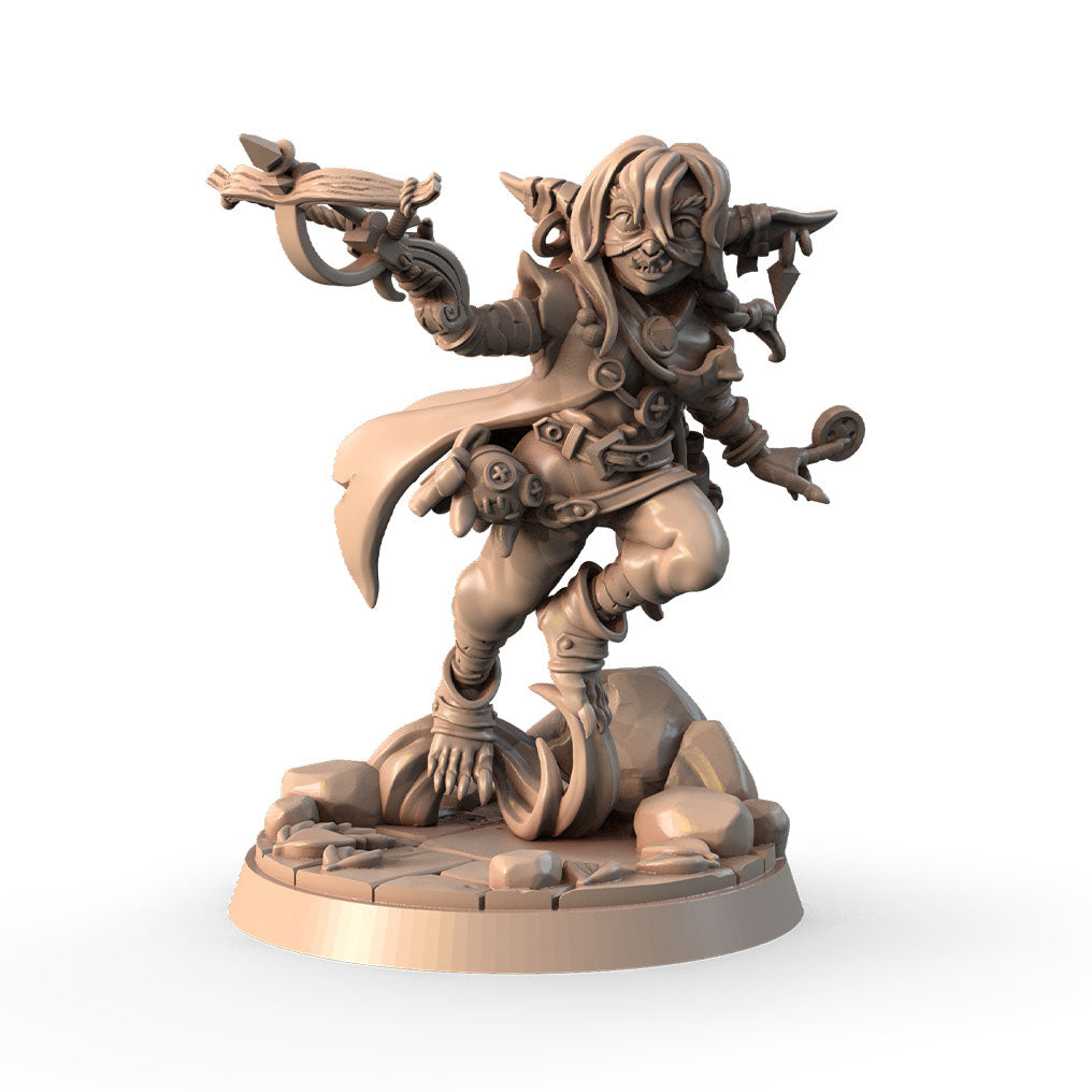 Fizzy, the Furious 3D printed 16K resin miniature for D&D and Pathfinder tabletop RPG, sculpted as a Gnome Sorcerer, Wizard in heroic 32mm scale with ABS-Like durable resin.