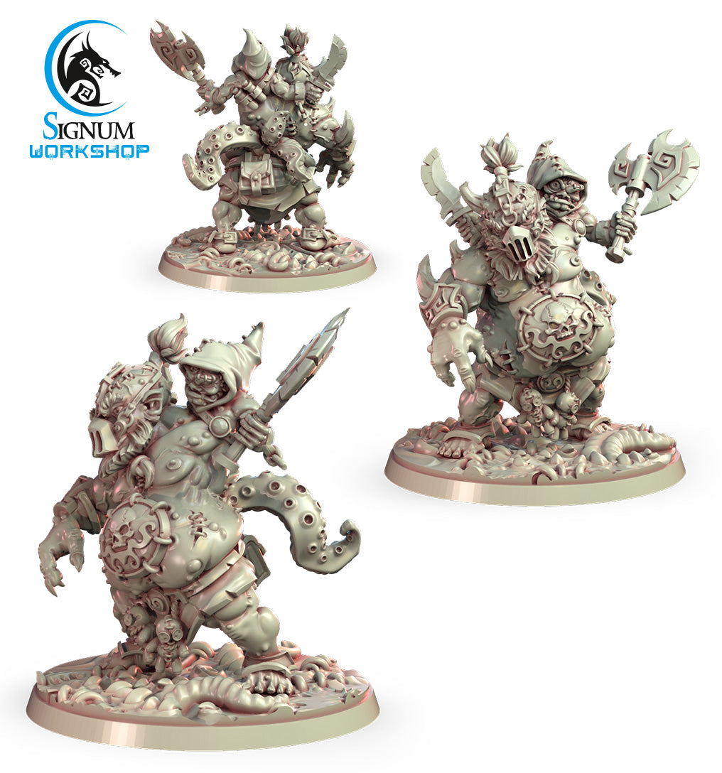 Grum, Troll of the Abyss alternate angle of the 3D printed 16K resin miniature (Aberration, Monster Barbarian, Other) for D&D, Pathfinder, and tabletop wargaming in heroic 32mm scale.