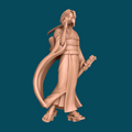 Hayate, a snarky ronin miniature for D&D and tabletop RPGs, printed in 16K resin at heroic 32mm scale, depicting an anime-style samurai in a flowing kimono holding a katana and wearing wooden sandals