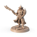 Herrick, Burned Dogs 17th Infantry Regiment 3D printed 16K resin miniature for D&D and Pathfinder tabletop RPG, sculpted as a Human Fighter in heroic 32mm scale with ABS-Like durable resin.