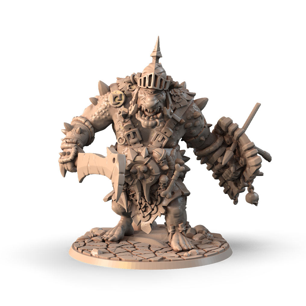 Horrag Ironbrow, Cyclops Warrior 3D printed 16K resin miniature for D&D and Pathfinder tabletop RPG, sculpted as a Giants & Large Humanoids, Goliath Fighter, Barbarian in heroic 32mm scale with ABS-Like durable resin.