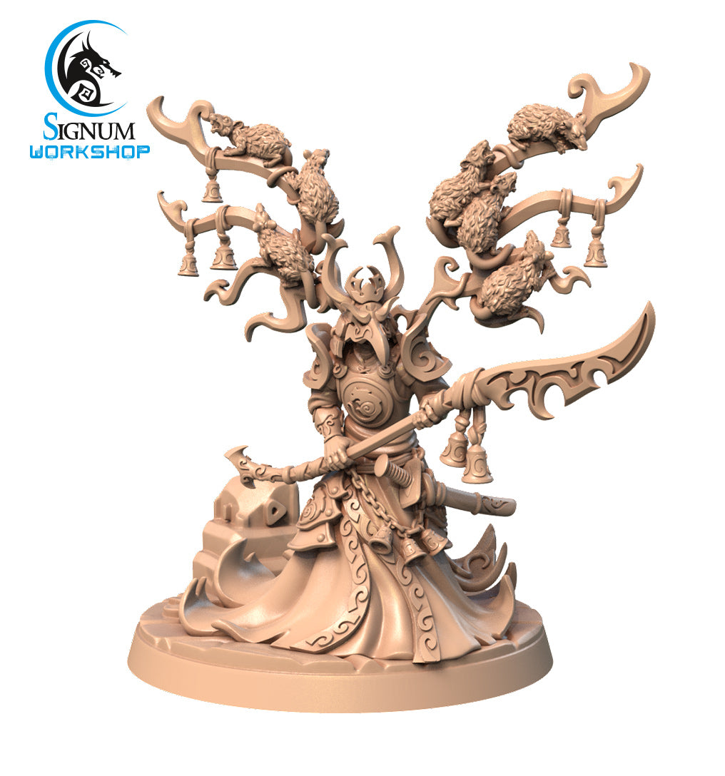 Kazuki 3D printed 16K resin miniature for D&D and Pathfinder tabletop RPG, sculpted as a Human Fighter, Monk in heroic 32mm scale with ABS-Like durable resin.
