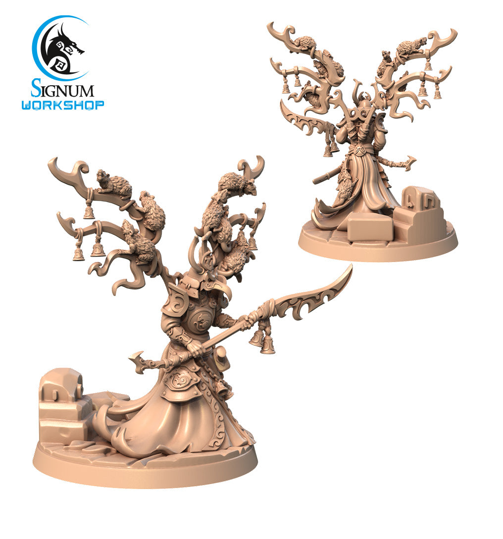 Kazuki alternate angle of the 3D printed 16K resin miniature (Human Fighter, Monk) for D&D, Pathfinder, and tabletop wargaming in heroic 32mm scale.