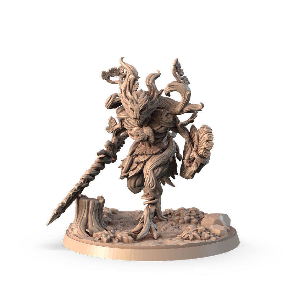 Korvald Heartroot 3D printed 16K resin miniature for D&D and Pathfinder tabletop RPG, sculpted as a Leshy, Fairy Druid, Ranger in heroic 32mm scale with ABS-Like durable resin.