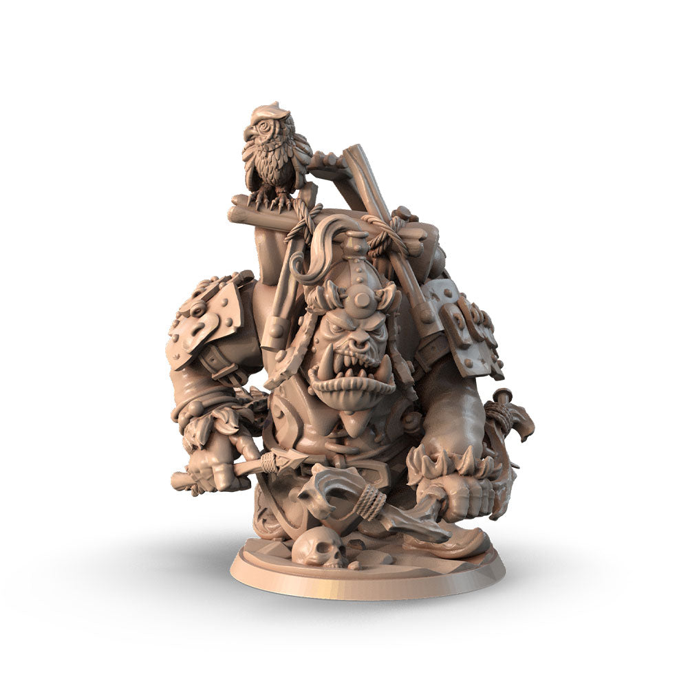 Logruk, Behemoth Raider 3D printed 16K resin miniature for D&D and Pathfinder tabletop RPG, sculpted as a Vanara, Animals & Beasts Barbarian, Fighter in heroic 32mm scale with ABS-Like durable resin.