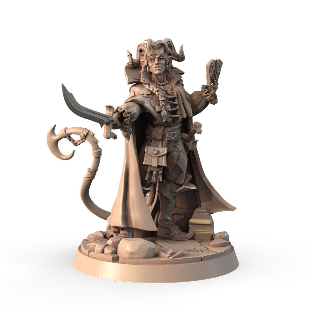Millo the Magnificent 3D printed 16K resin miniature for D&D and Pathfinder tabletop RPG, sculpted as a Halfling Bard, Townfolk & NPCs in heroic 32mm scale with ABS-Like durable resin.