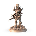 Runa, the Bright Heart 3D printed 16K resin miniature for D&D and Pathfinder tabletop RPG, sculpted as a Halfling, Human Cleric, Paladin in heroic 32mm scale with ABS-Like durable resin.
