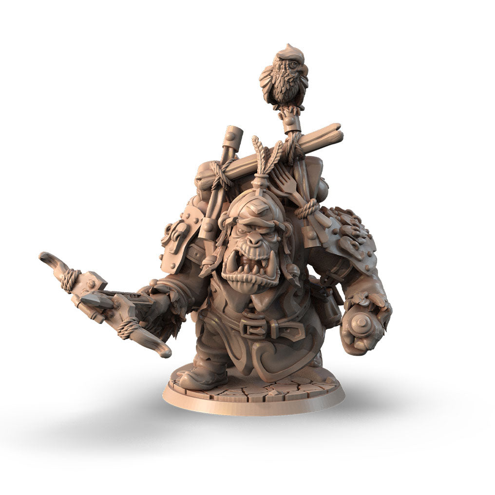 Trag, Behemoth Raider 3D printed 16K resin miniature for D&D and Pathfinder tabletop RPG, sculpted as a Vanara, Animals & Beasts Barbarian, Fighter in heroic 32mm scale with ABS-Like durable resin.