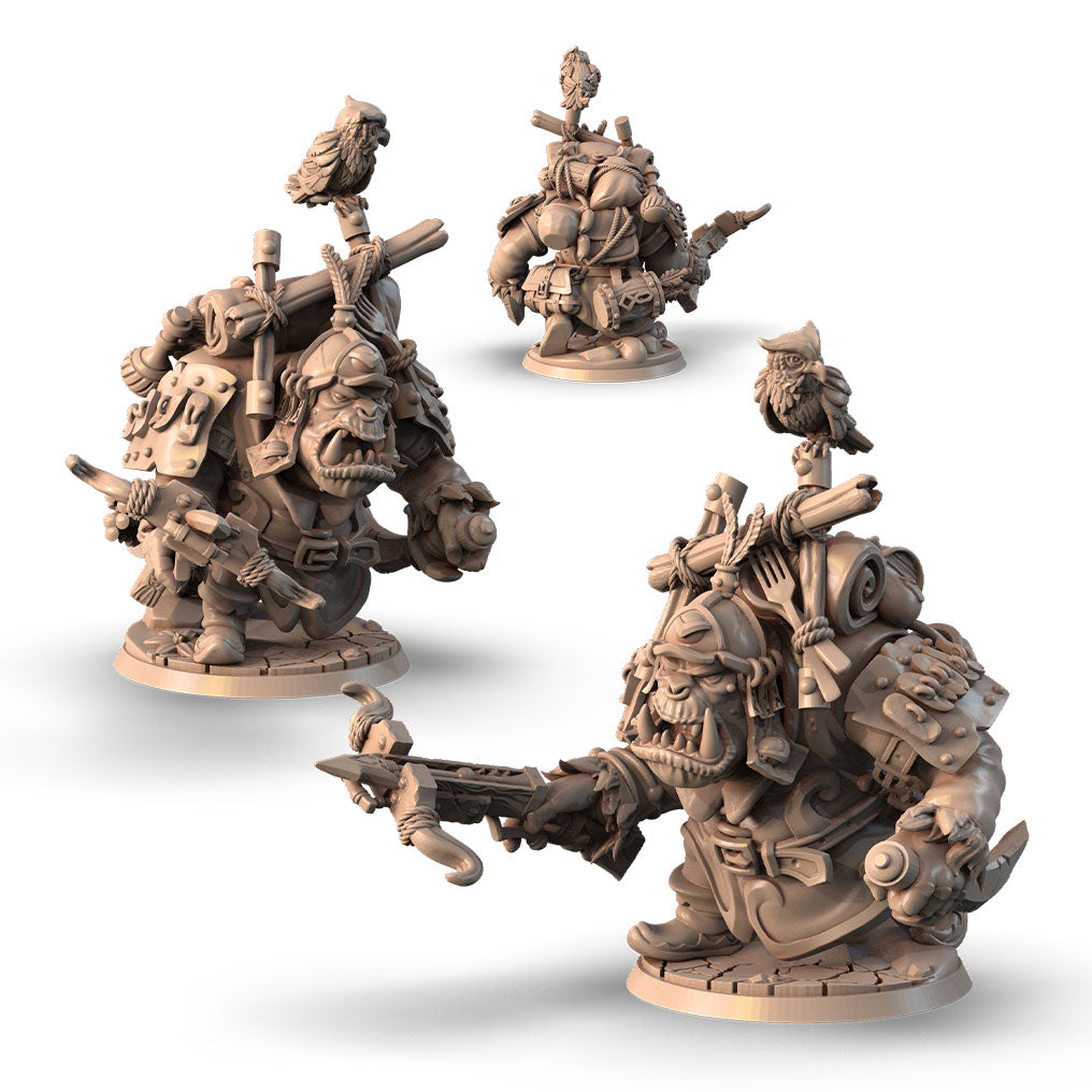 Trag, Behemoth Raider alternate angle of the 3D printed 16K resin miniature (Vanara, Animals & Beasts Barbarian, Fighter) for D&D, Pathfinder, and tabletop wargaming in heroic 32mm scale.