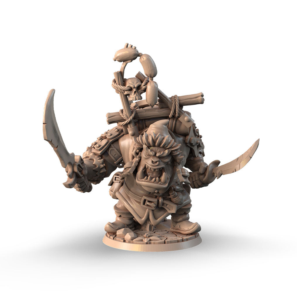 Ulgorn, Behemoth Warrior 3D printed 16K resin miniature for D&D and Pathfinder tabletop RPG, sculpted as a Vanara, Animals & Beasts Fighter, Barbarian in heroic 32mm scale with ABS-Like durable resin.