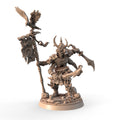 Undead Ronin with Banner 3D printed 16K resin miniature for D&D and Pathfinder tabletop RPG, sculpted as a Undead Fighter, Other in heroic 32mm scale with ABS-Like durable resin.