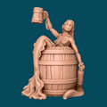 Vanessa, a tipsy siren tavern NPC miniature for D&D and tabletop RPGs. Heroic 32mm scale, 16K ABS-Like resin. Supports removed, ready to paint. Officially licensed Awkward Penguin print.
