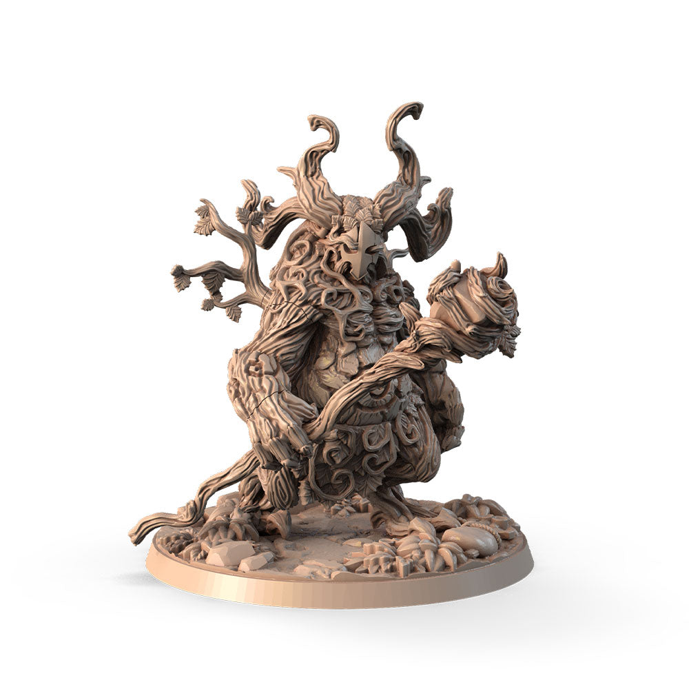 Velshar, the Oak Oracle 3D printed 16K resin miniature for D&D and Pathfinder tabletop RPG, sculpted as a Leshy, Construct Oracle, Druid in heroic 32mm scale with ABS-Like durable resin.
