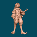Yuta, a bard with a tambourine halfling bard miniature for D&D and tabletop RPGs. Heroic 32mm scale, 16K ABS-Like resin. Supports removed, ready to paint. Officially licensed Awkward Penguin print.
