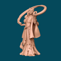 Zeor, a sassy warlock tiefling warlock miniature for D&D and tabletop RPGs. Heroic 32mm scale, 16K ABS-Like resin. Supports removed, ready to paint. Officially licensed Awkward Penguin print.
