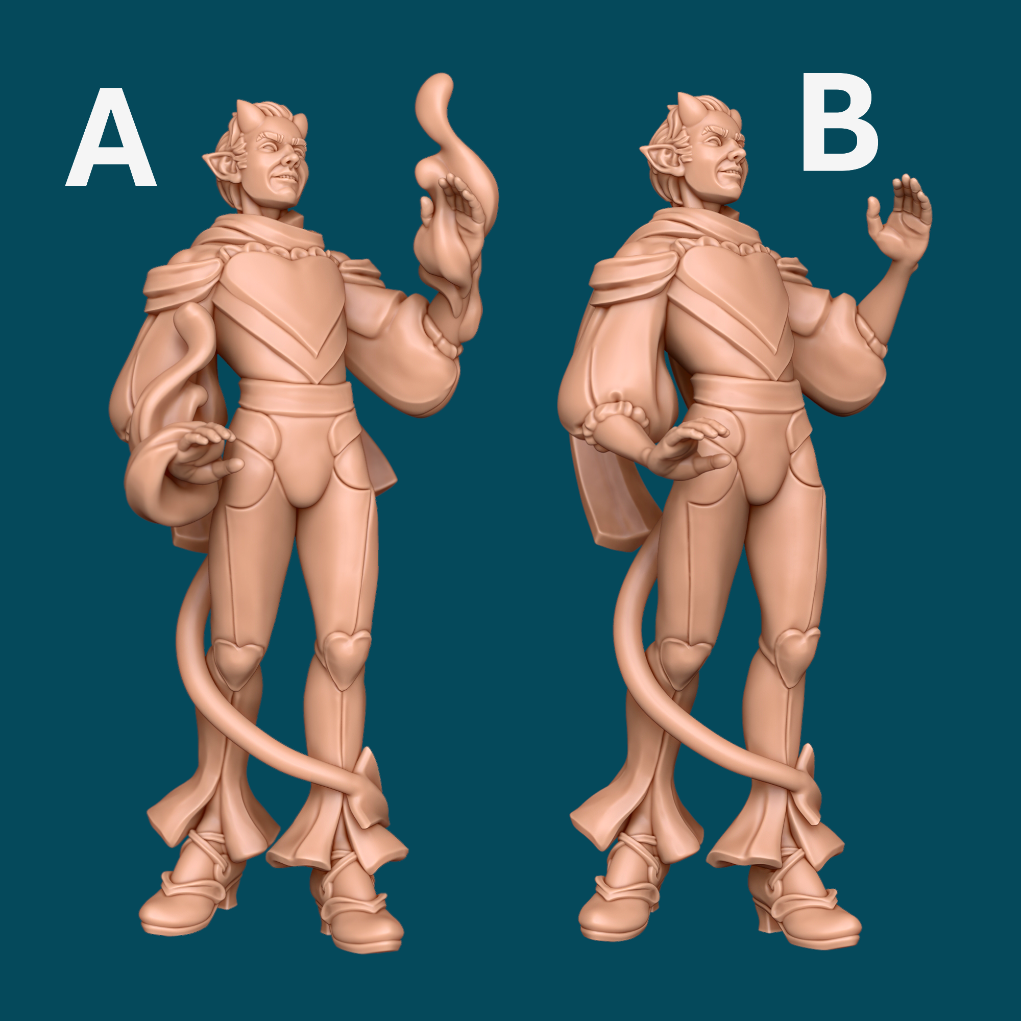 Chives, Dancing Tiefling Warlock | D&D Spell Caster Mini | 16K Resin Heroic 32mm Scale
