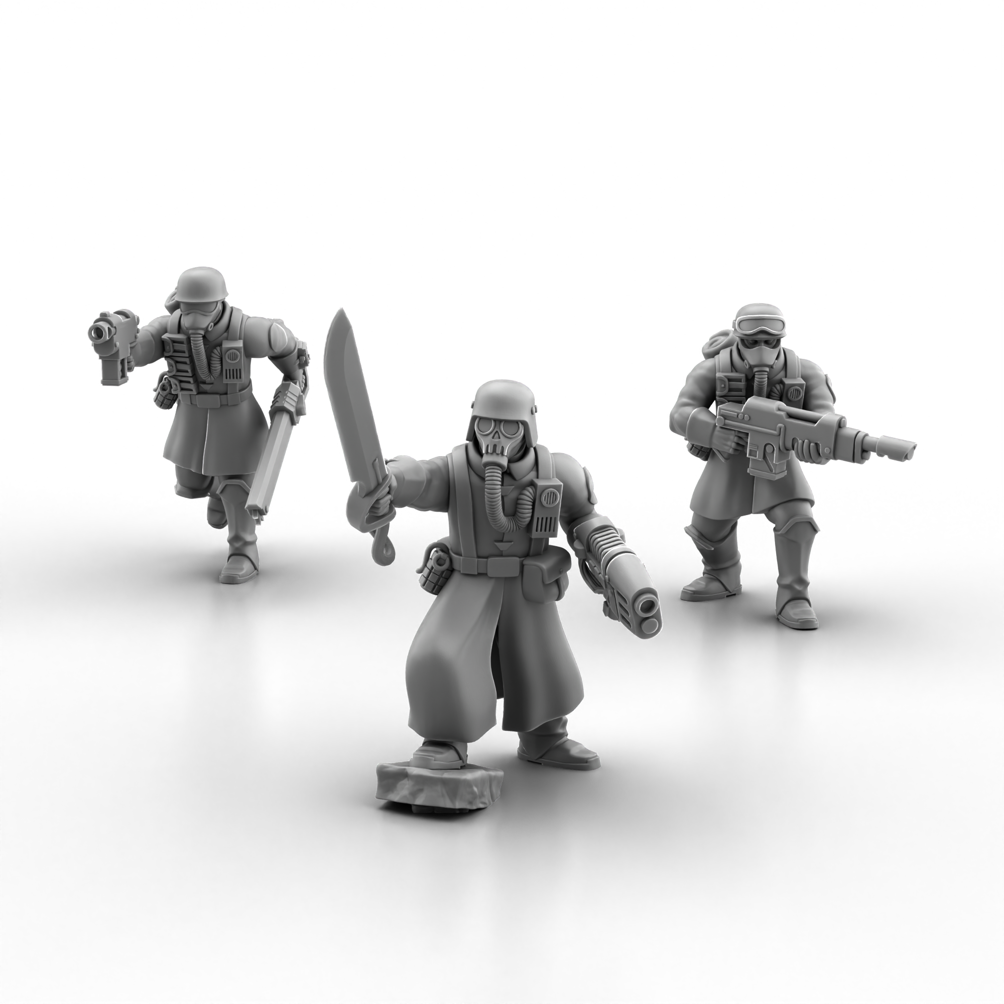Deuterium Soldiers Infantry Kit By Proxy Brewer | SciFi Guardsmen Minis | Tabletop Wargaming | Krieg style Death Corps | Physical 16k Prints