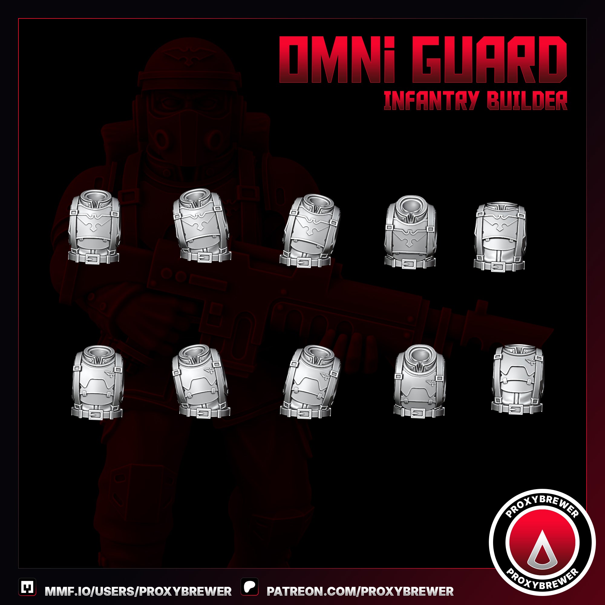 Omni Guard Infantry Kit By Proxy Brewer | Sci-Fi Guardsmen Miniatures | For Tabletop Wargaming | Comes  With Bases | Grimdark