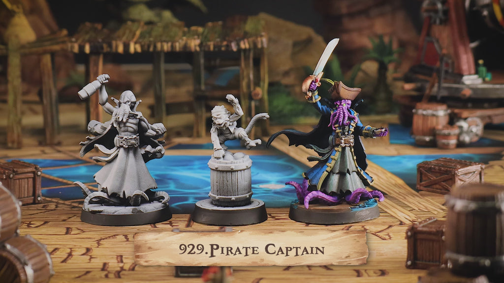 Pirate Captain Miniatures | Swashbuckler D&D Pathfinder Tabletop RPG | 16K Resin Heroic 32mm Scale