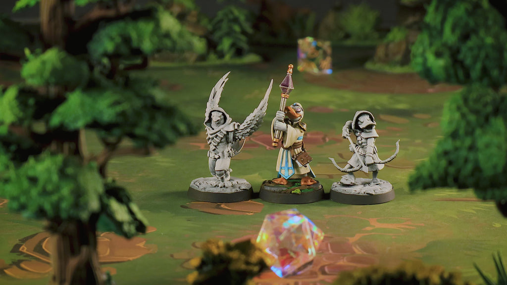 Birdfolk Champions | Duckfolk & Hawkfolk D&D Tabletop Minis | Heroic 32mm Scale