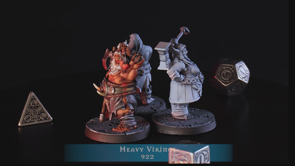 Heavy Viking Miniatures | Norse Barbarian D&D Pathfinder Tabletop RPG | 16K Resin Heroic 32mm Scale