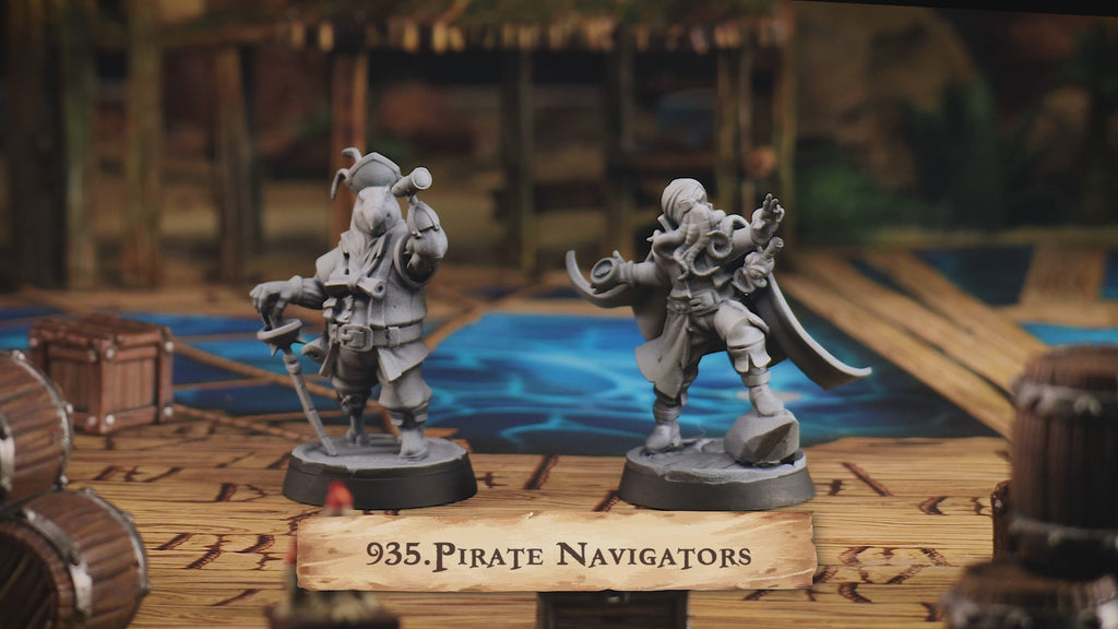 Pirate Navigator Miniatures | Mindflayer Kenku D&D Pathfinder Tabletop RPG | 16K Resin Heroic 32mm Scale