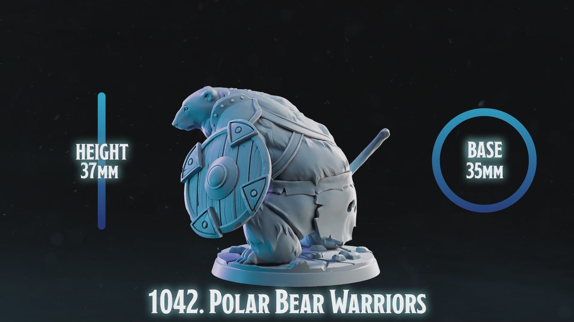 Polar Bear Warrior Miniatures | Arctic Beast Folk D&D Pathfinder Tabletop RPG | 16K Resin Heroic 32mm Scale