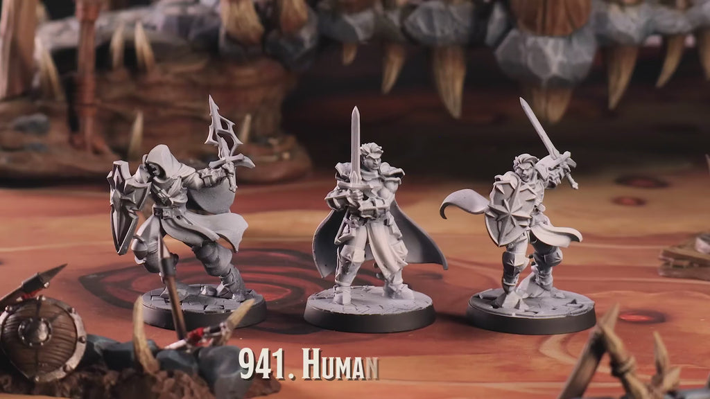 Human Paladin Miniatures | Holy Knight D&D Pathfinder Tabletop RPG | 16K Resin Heroic 32mm Scale