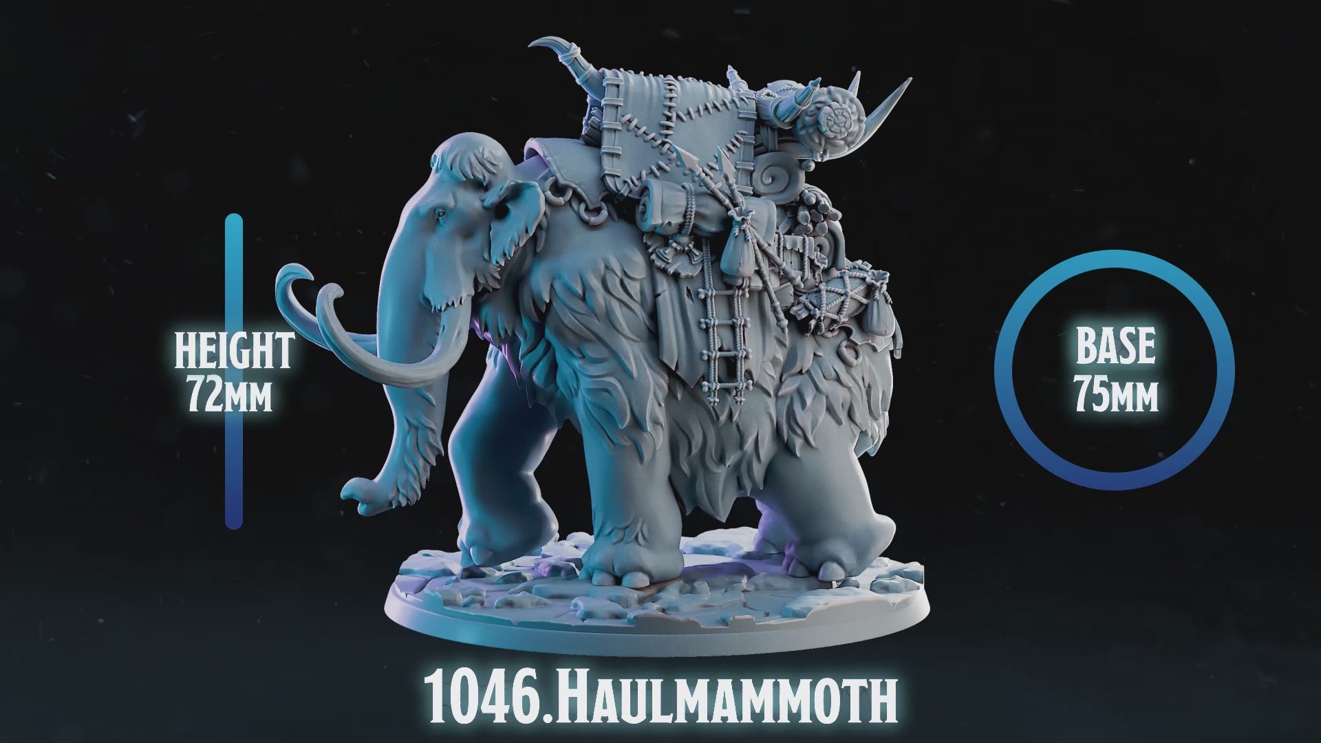 Haul Mammoth Miniature | Arctic Beast of Burden D&D Pathfinder Tabletop RPG | 16K Resin Heroic 32mm Scale