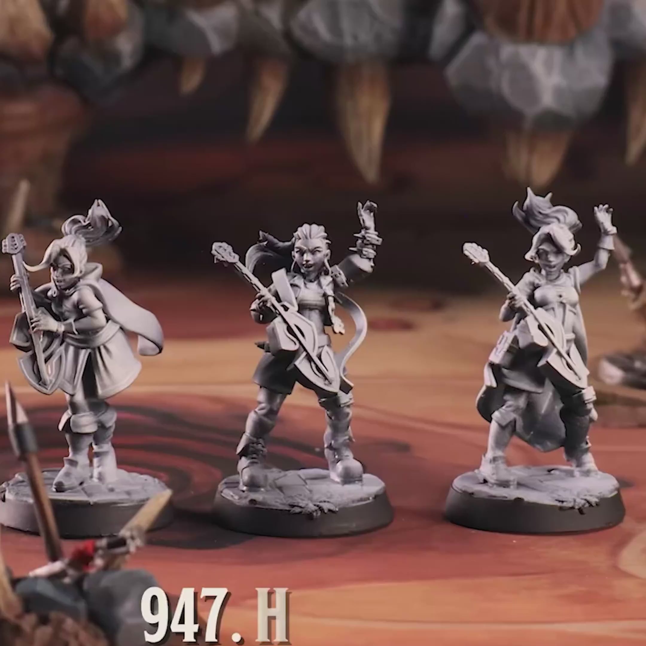 Female Human Bard Miniatures | Performer D&D Pathfinder Tabletop RPG | 16K Resin Heroic 32mm Scale