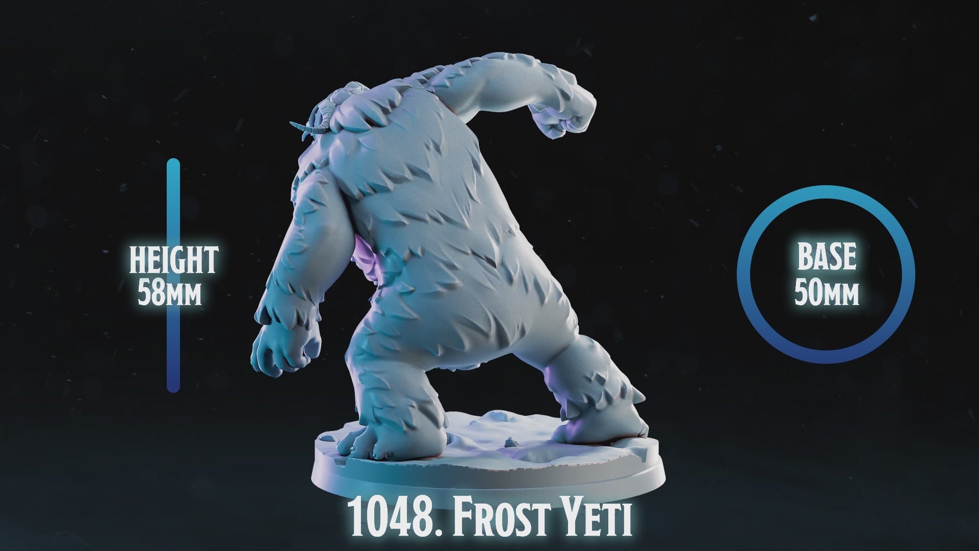 Frost Yeti Miniature | Arctic Monster D&D Pathfinder Tabletop RPG | 16K Resin Heroic 32mm Scale