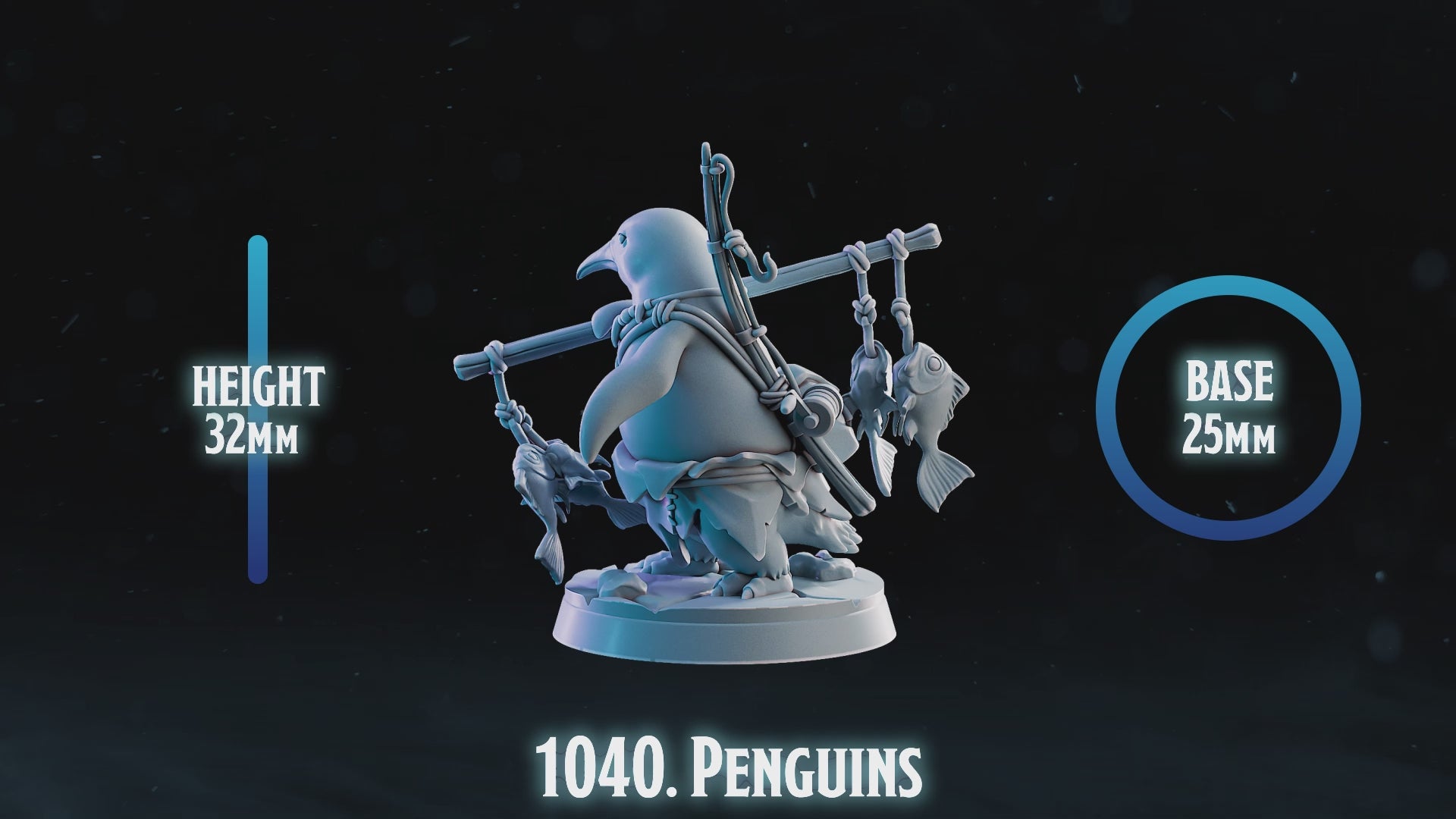 Penguin Miniatures | Arctic Animal Folk D&D Pathfinder Tabletop RPG | 16K Resin Heroic 32mm Scale