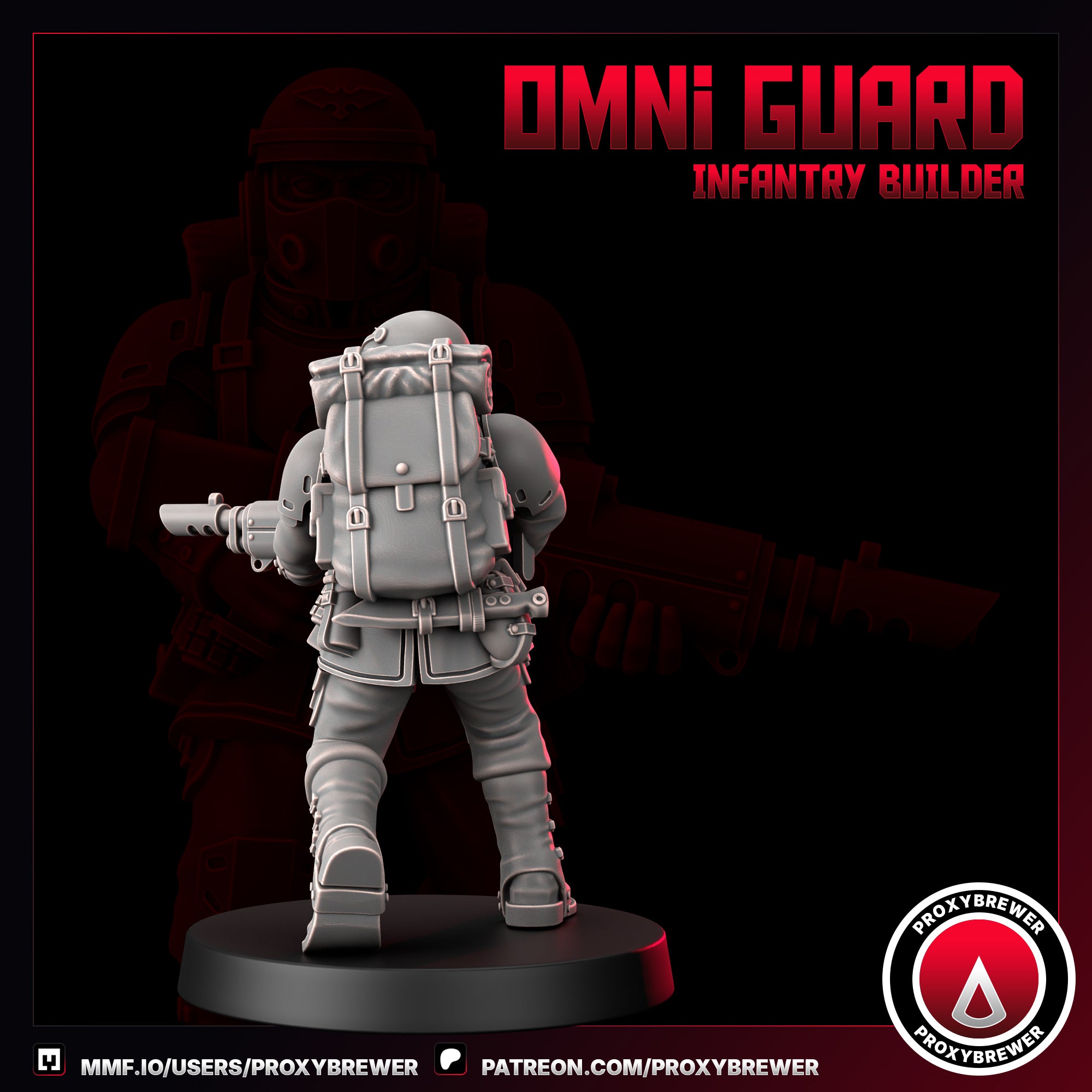 Omni Guard Infantry Kit By Proxy Brewer | Sci-Fi Guardsmen Miniatures | For Tabletop Wargaming | Comes  With Bases | Grimdark